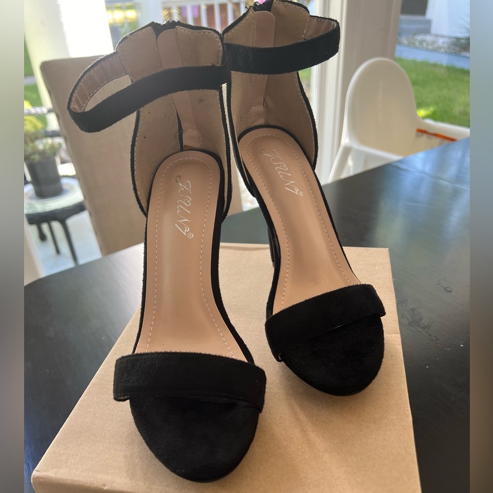 Black suede 4 inch heels.  New with box.
